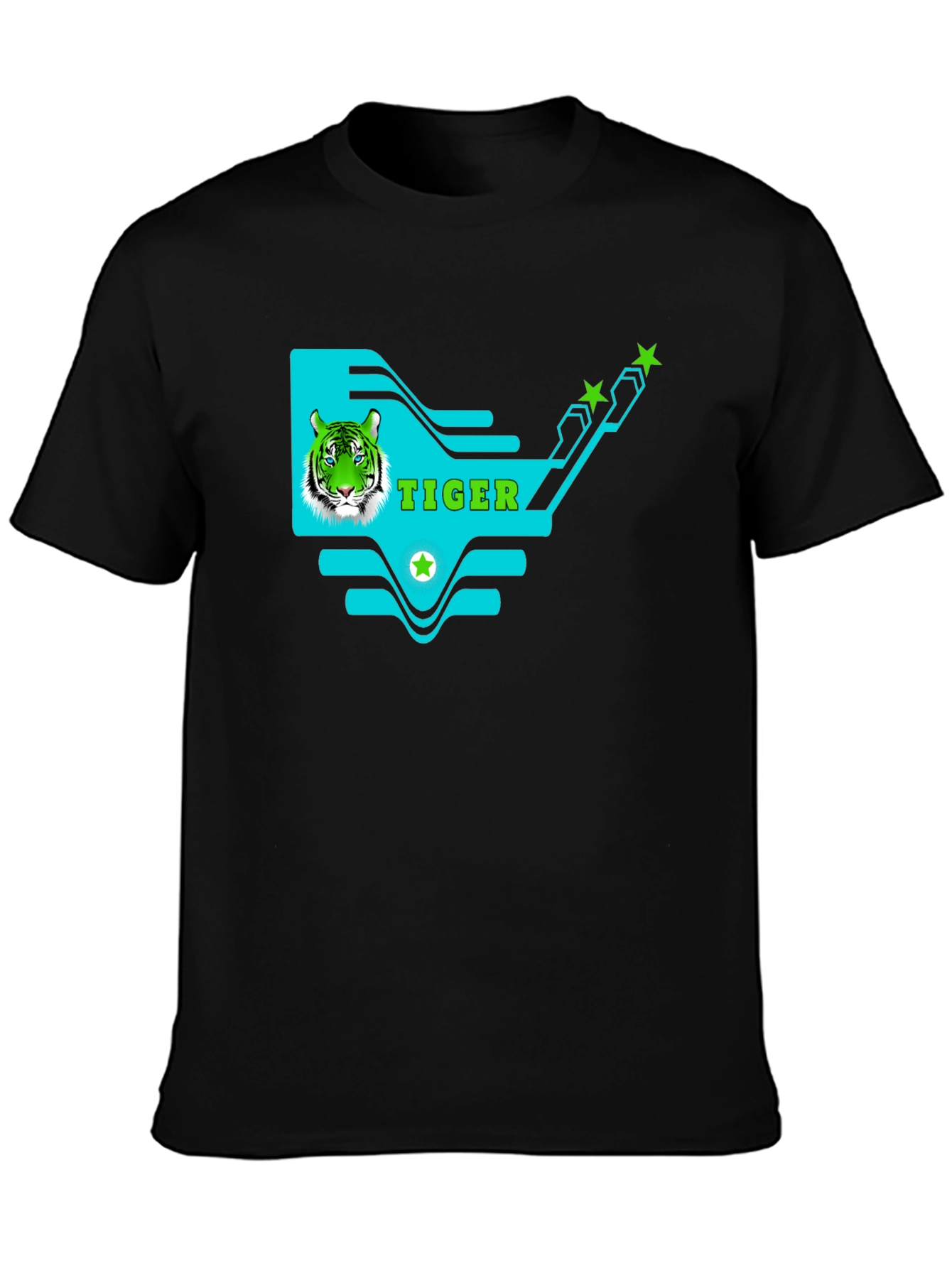 Tiger Graphic Print T-Shirt - Black