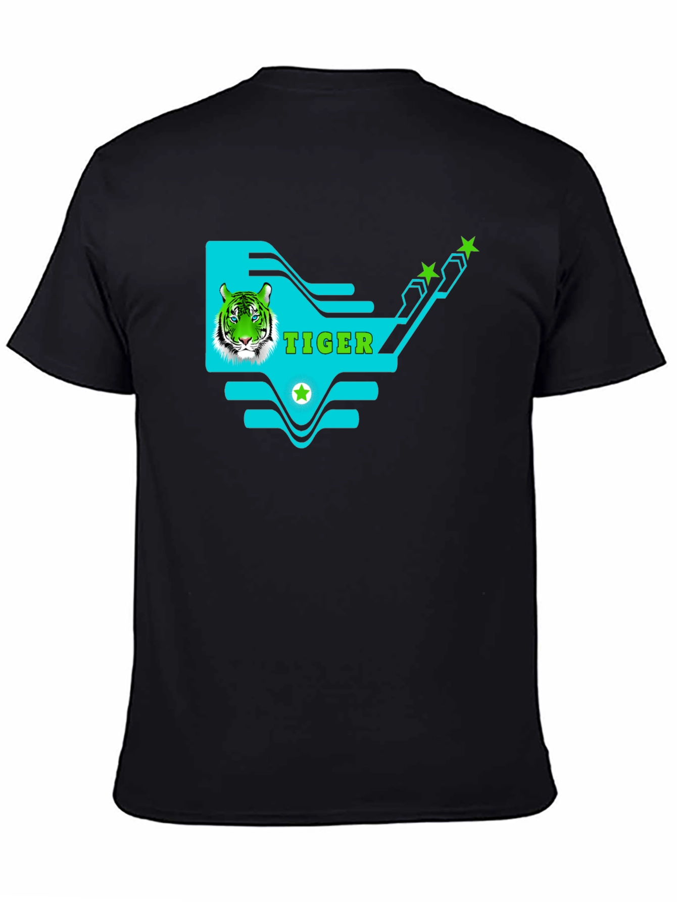 Tiger Graphic Print T-Shirt - Black
