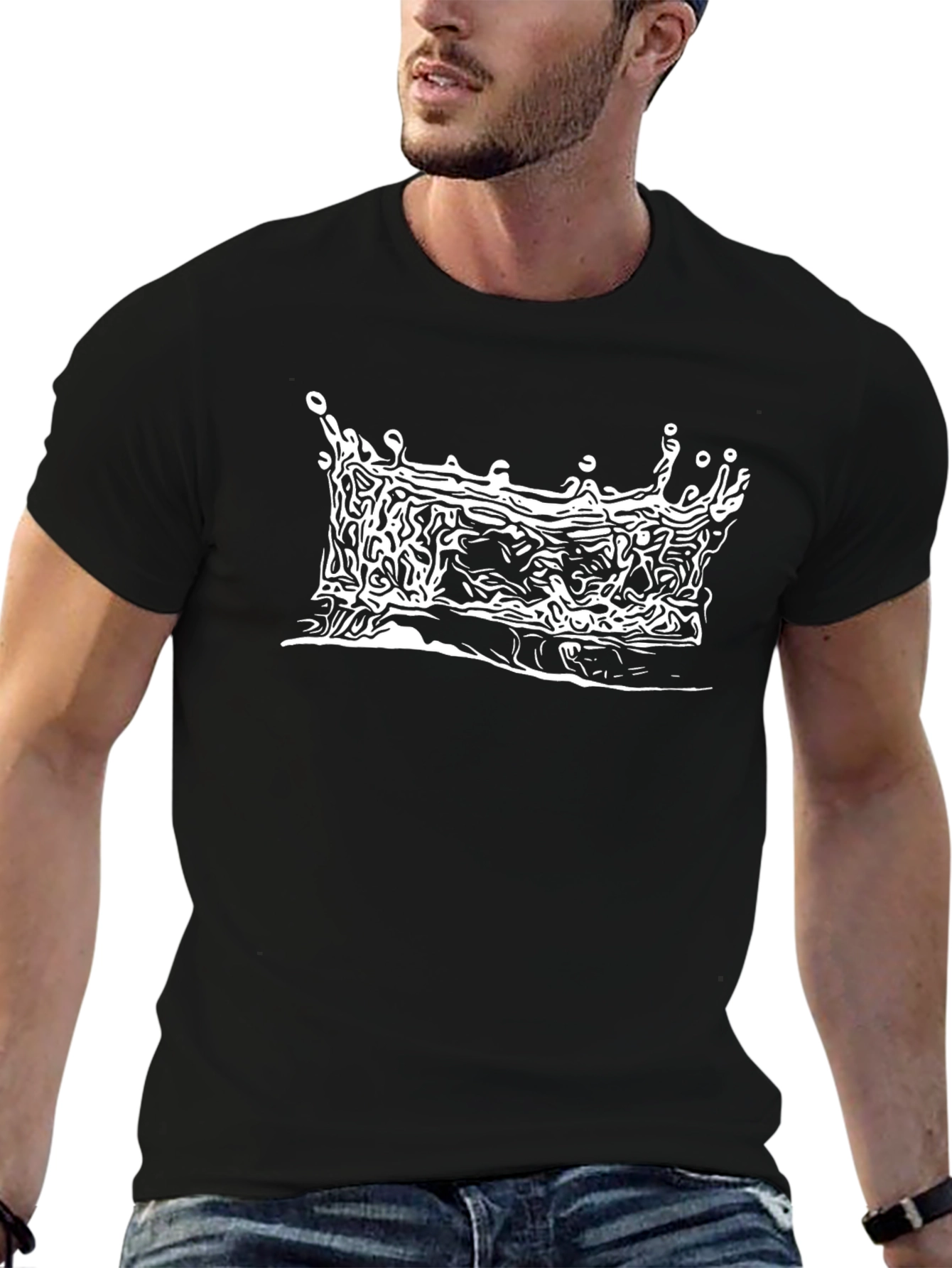 Crown Graphic Tee - Black Stylish Design