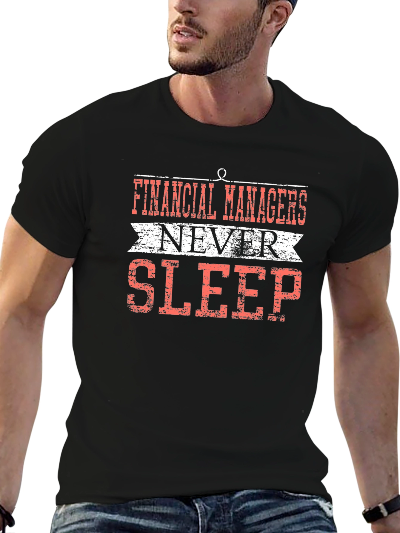 Financial Managers Never Sleep T-Shirt - Black