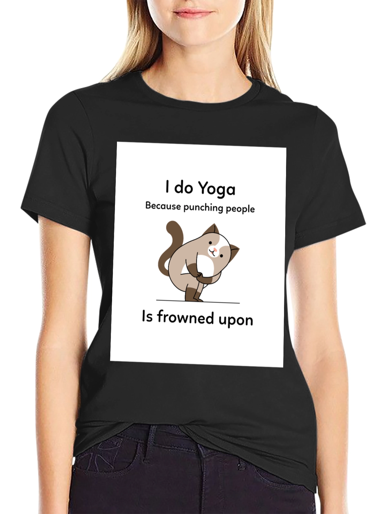 Funny Yoga Cat T-Shirt: I Do Yoga