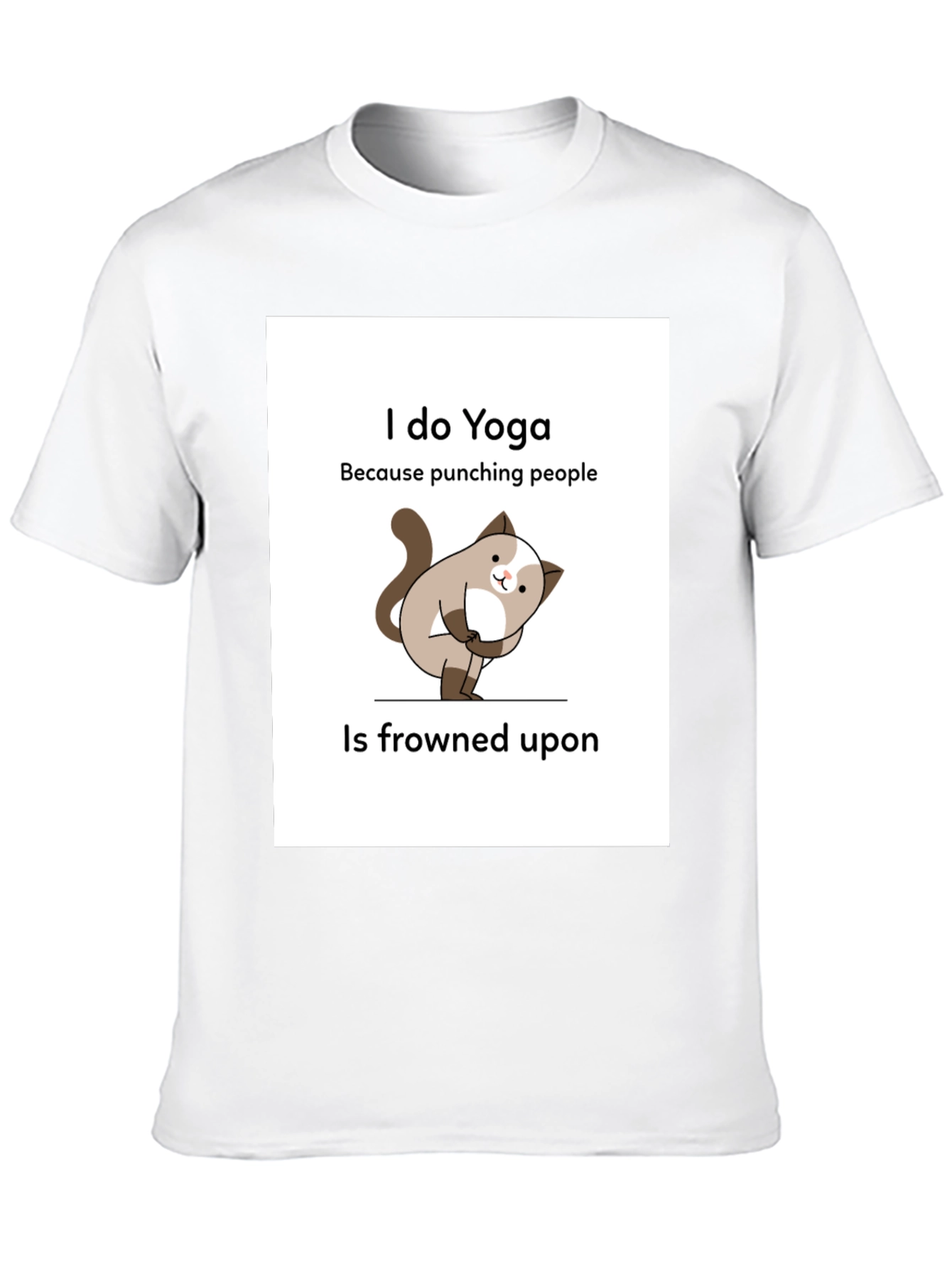 Funny Yoga Cat T-Shirt: I Do Yoga