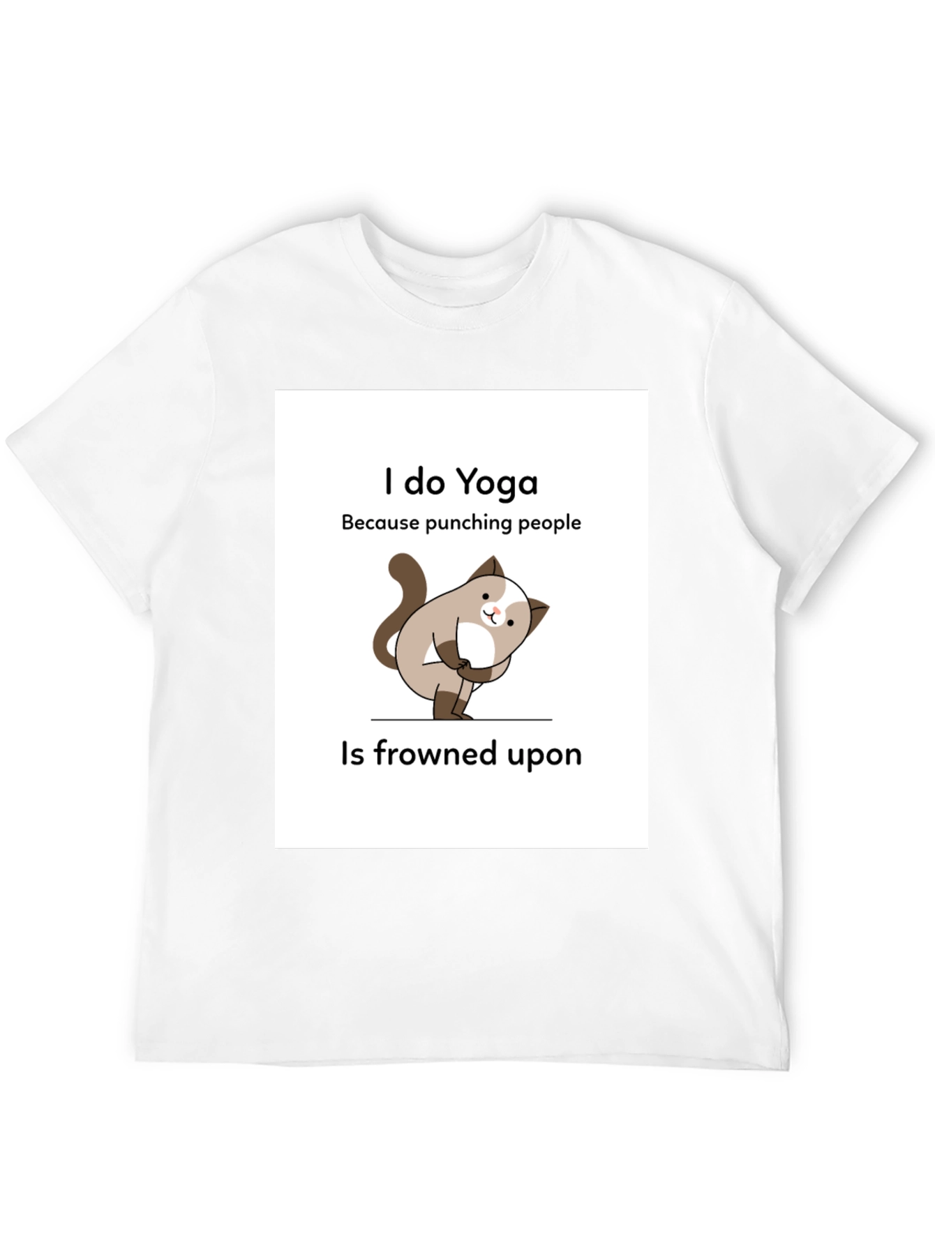 Funny Yoga Cat T-Shirt: I Do Yoga