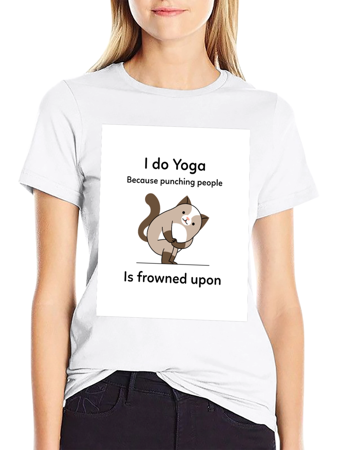 Funny Yoga Cat T-Shirt: I Do Yoga