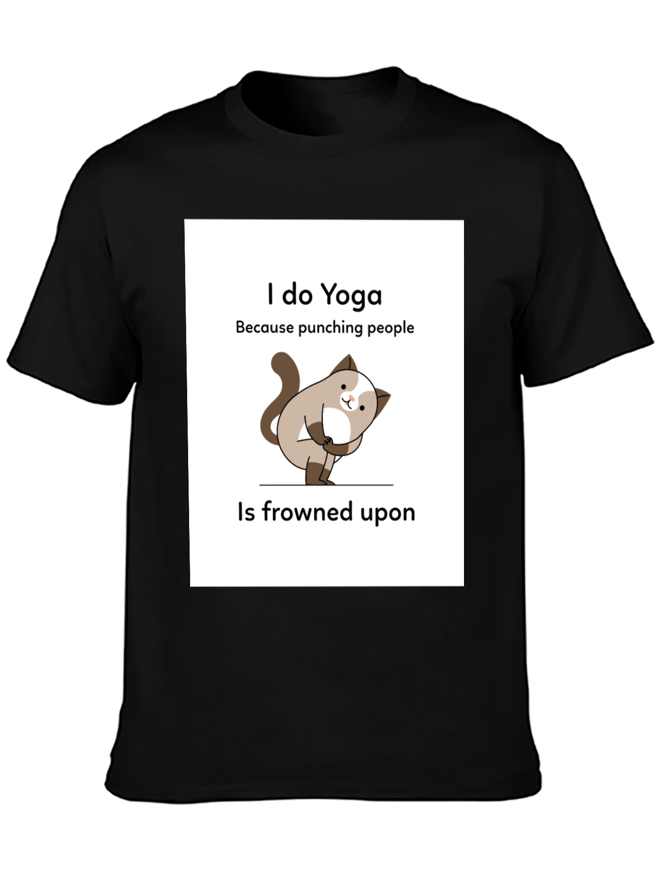 Funny Yoga Cat T-Shirt: I Do Yoga