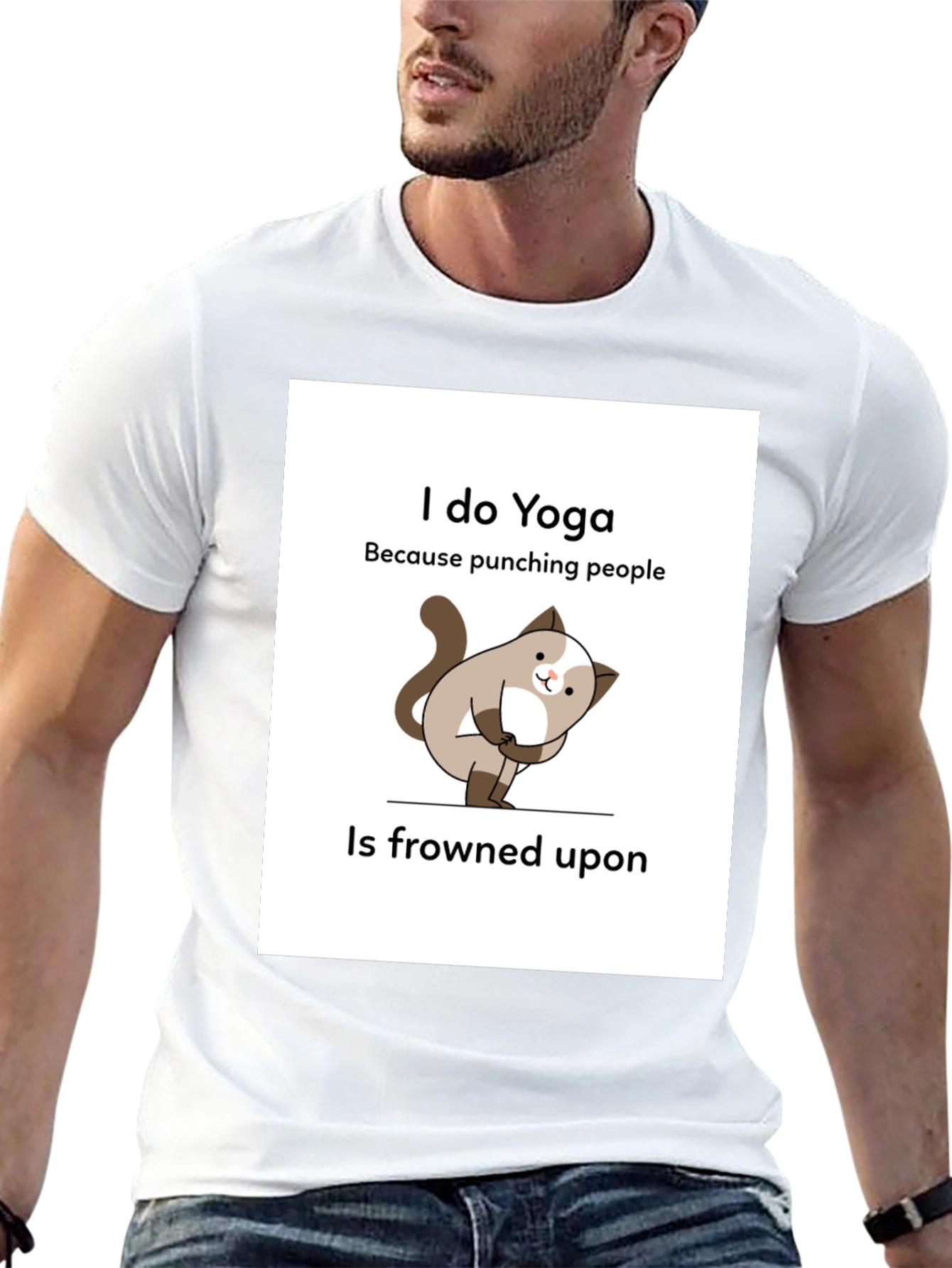 Funny Yoga Cat T-Shirt: I Do Yoga