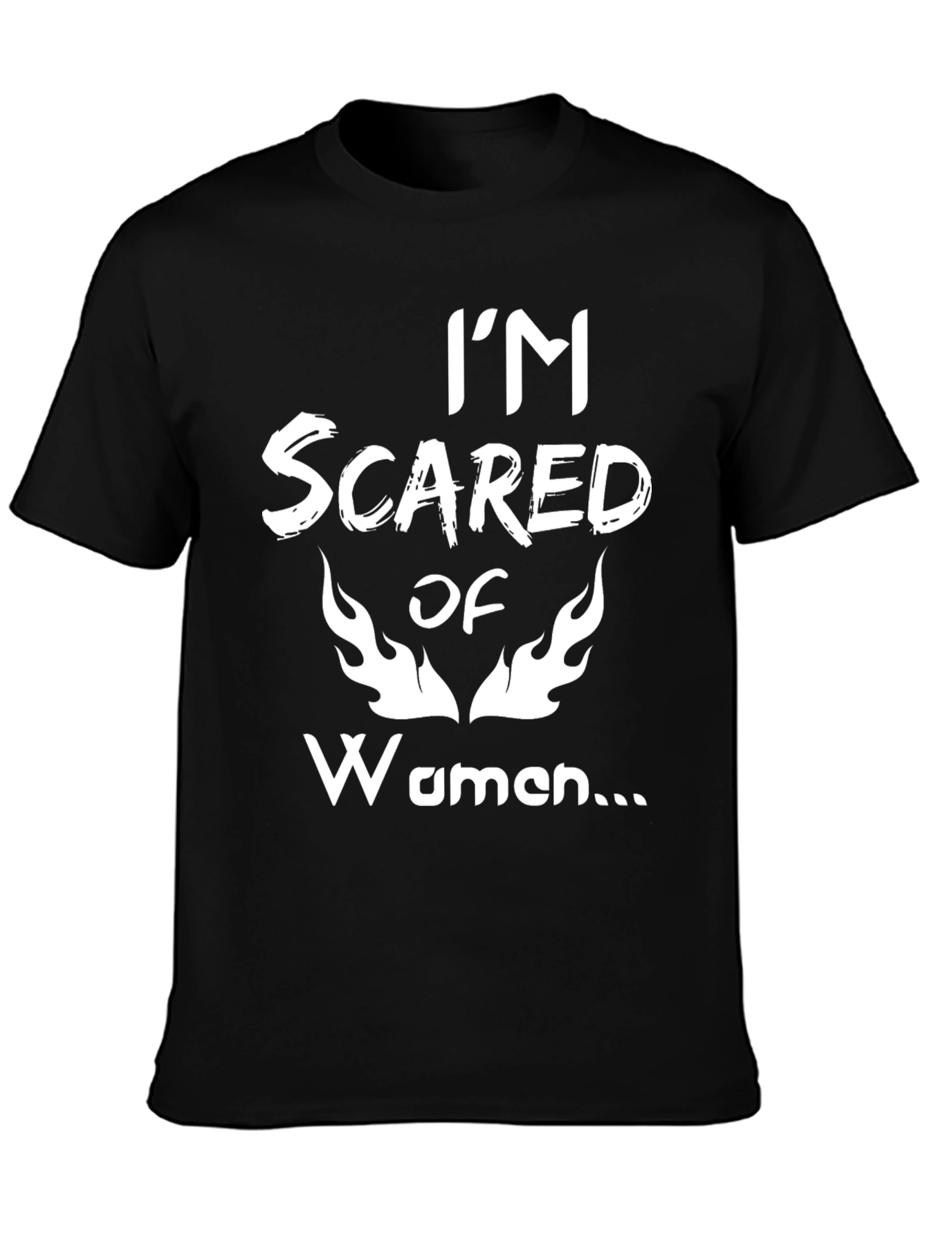 Im Scared of Women Black Graphic Tee