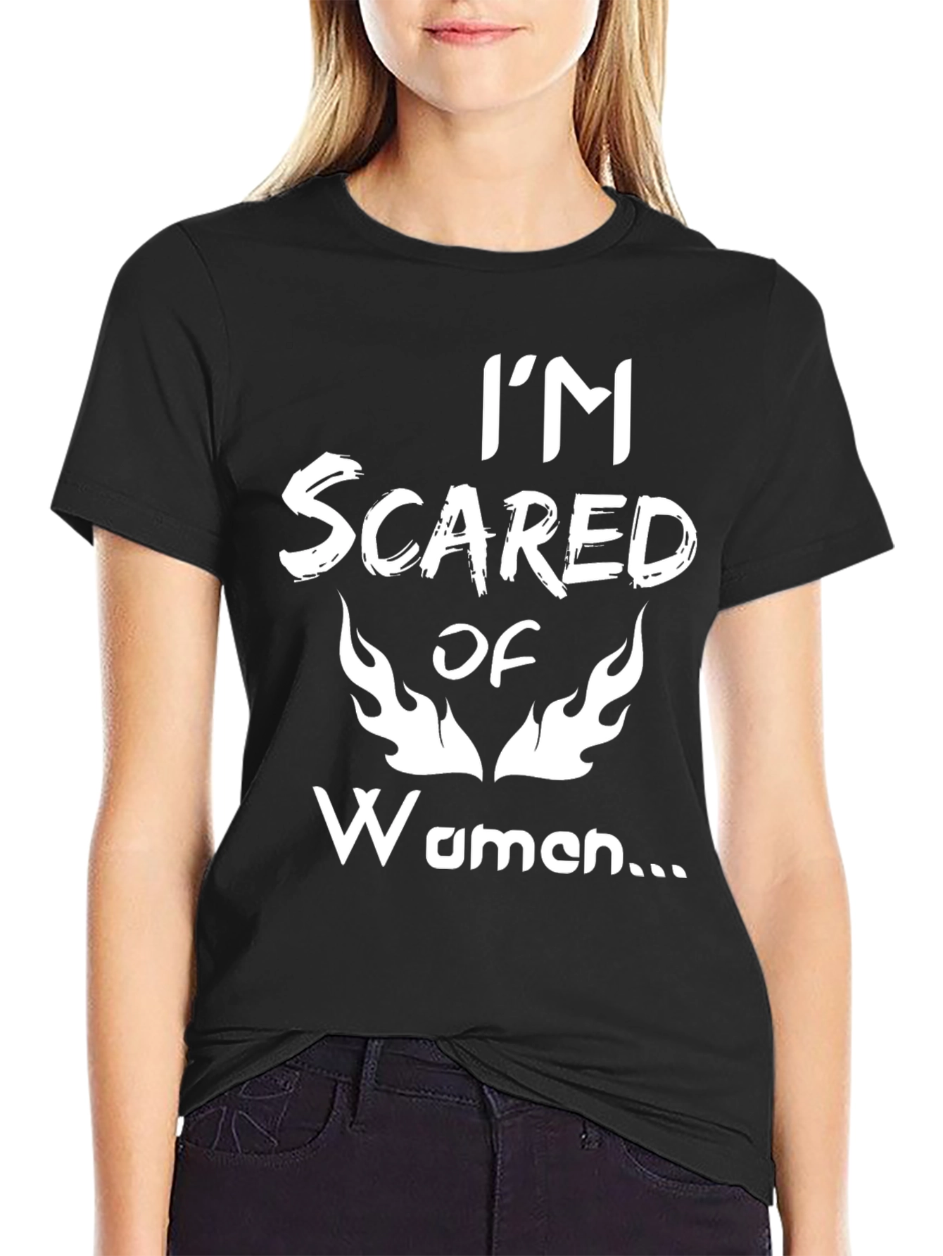 Im Scared of Women Black Graphic Tee