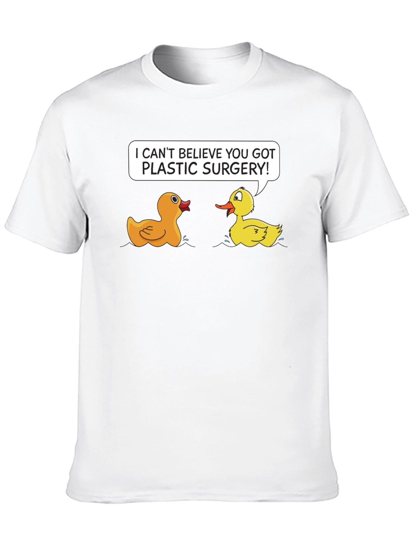 Funny Plastic Surgery Duck Cartoon Graphic T-Shirt