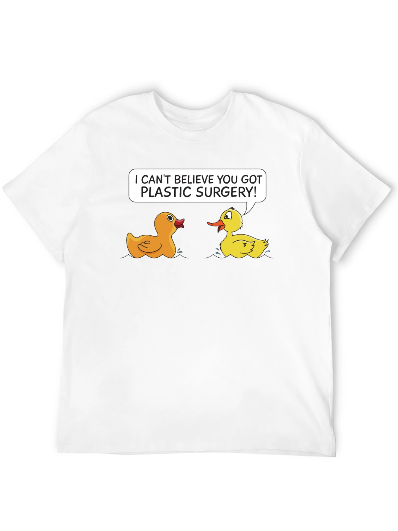 Funny Plastic Surgery Duck Cartoon Graphic T-Shirt
