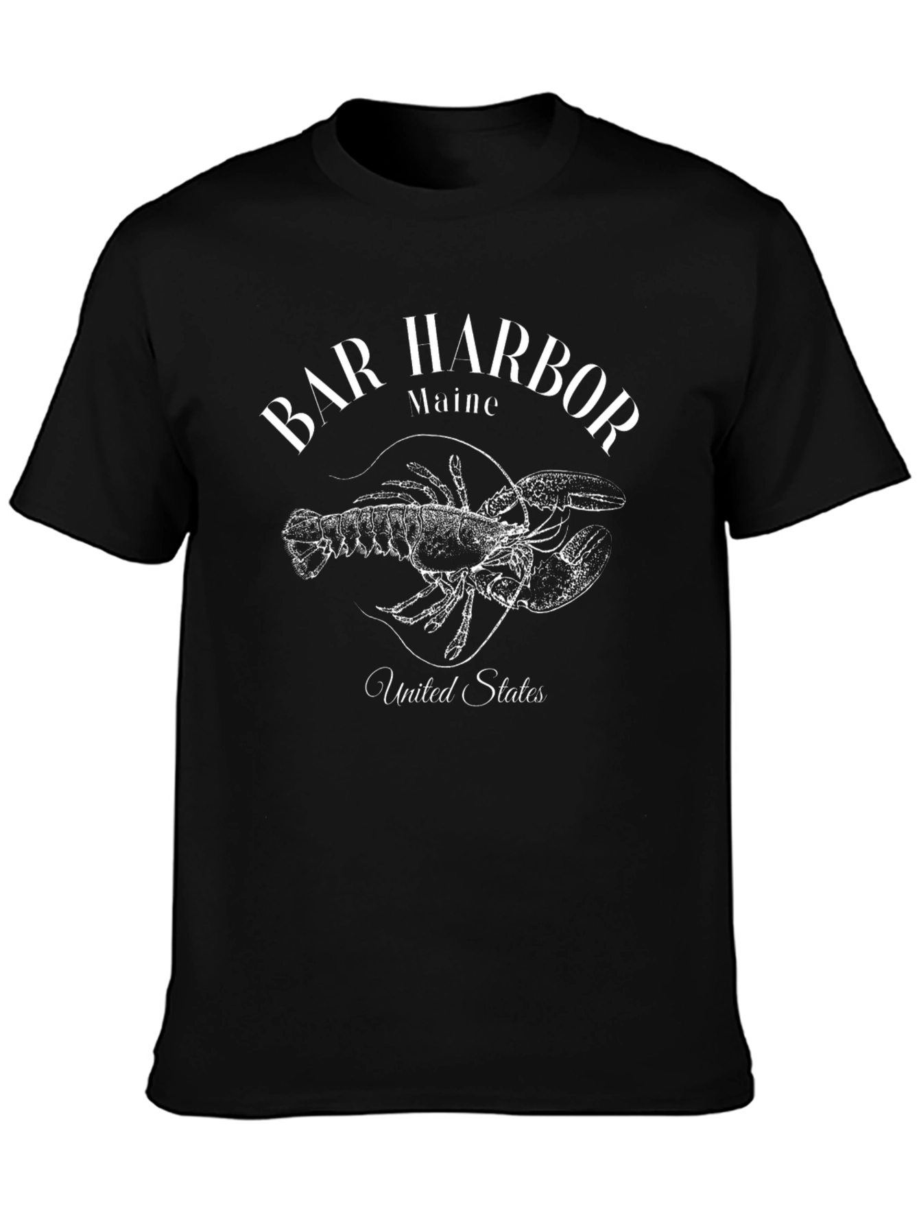 Bar Harbor Maine Lobster Graphic Tee - Black