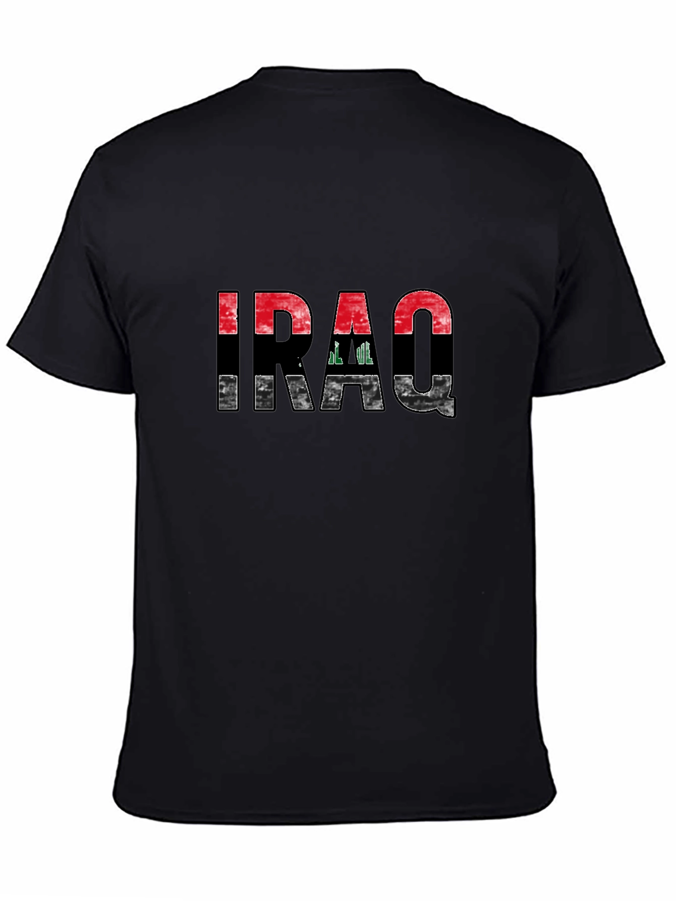 Iraq Flag Graphic Black T-Shirt