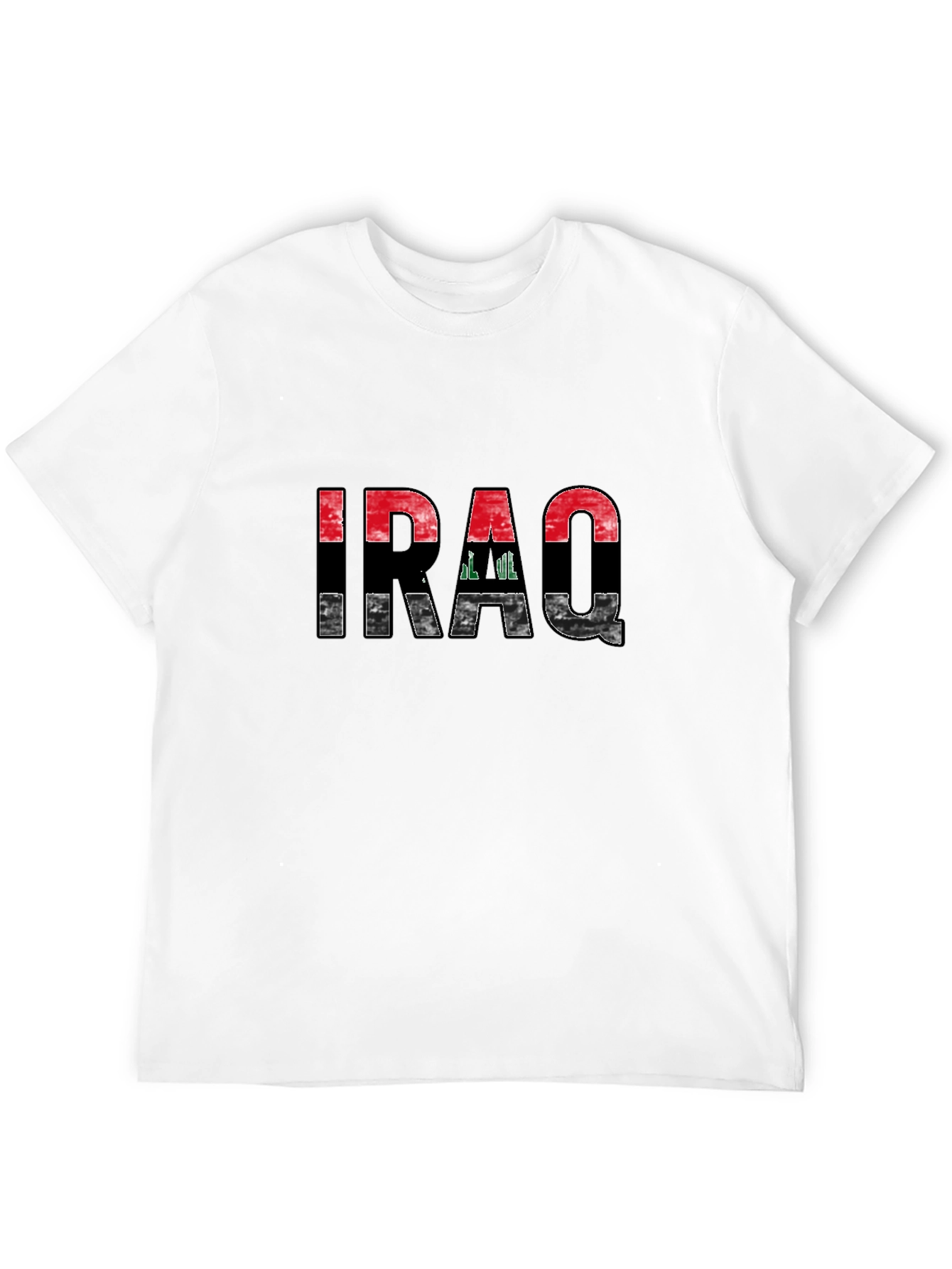 Iraq Flag Graphic Black T-Shirt
