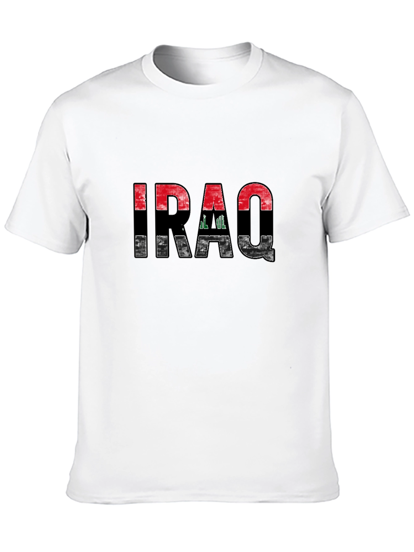 Iraq Flag Graphic Black T-Shirt