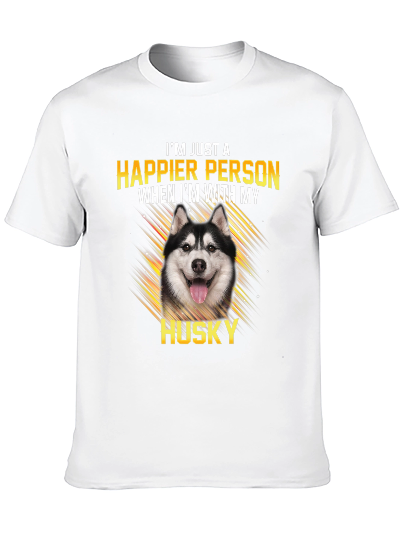 Happier with My Husky Black T-Shirt