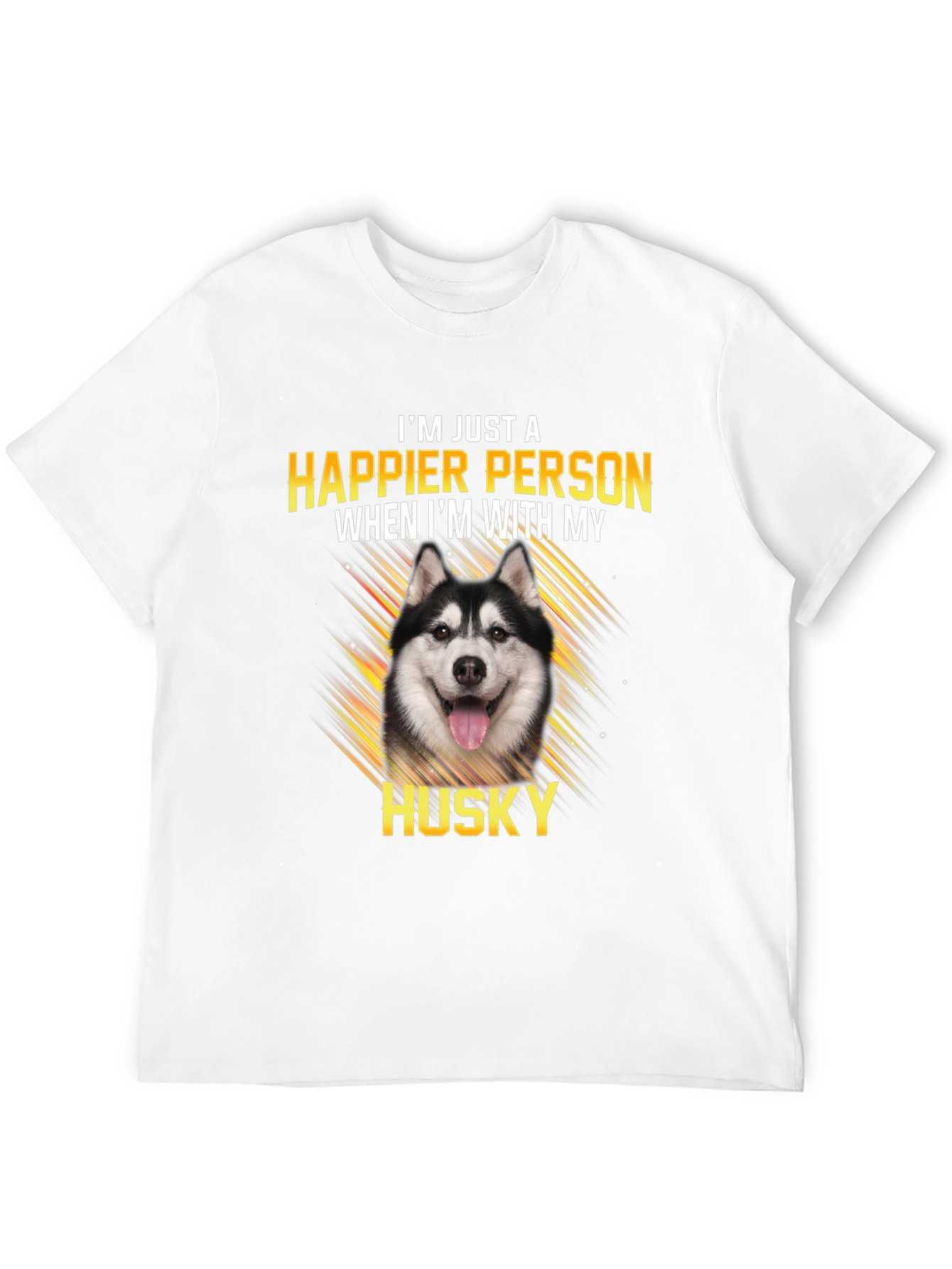 Happier with My Husky Black T-Shirt