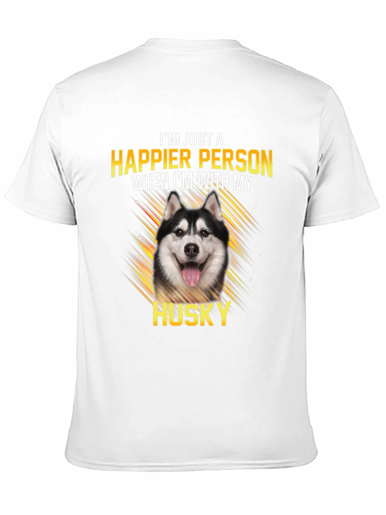 Happier with My Husky Black T-Shirt