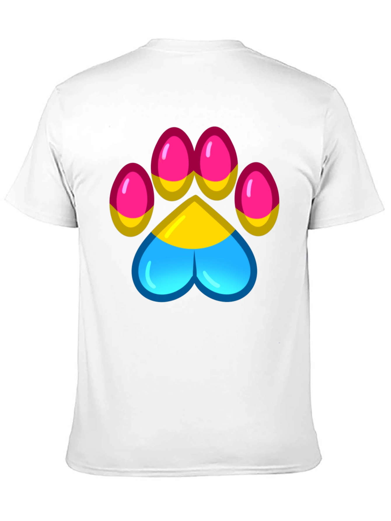 Pansexual Pride Paw Print T-Shirt