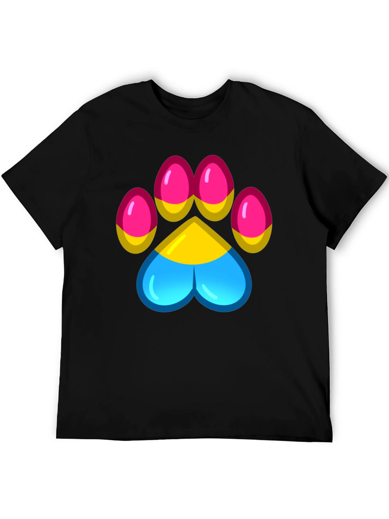 Pansexual Pride Paw Print T-Shirt