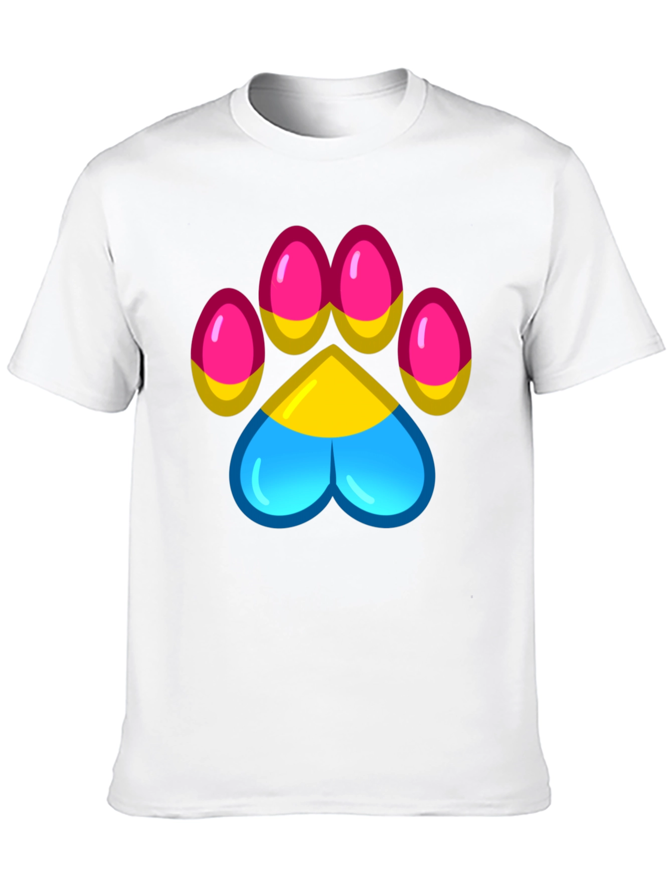 Pansexual Pride Paw Print T-Shirt