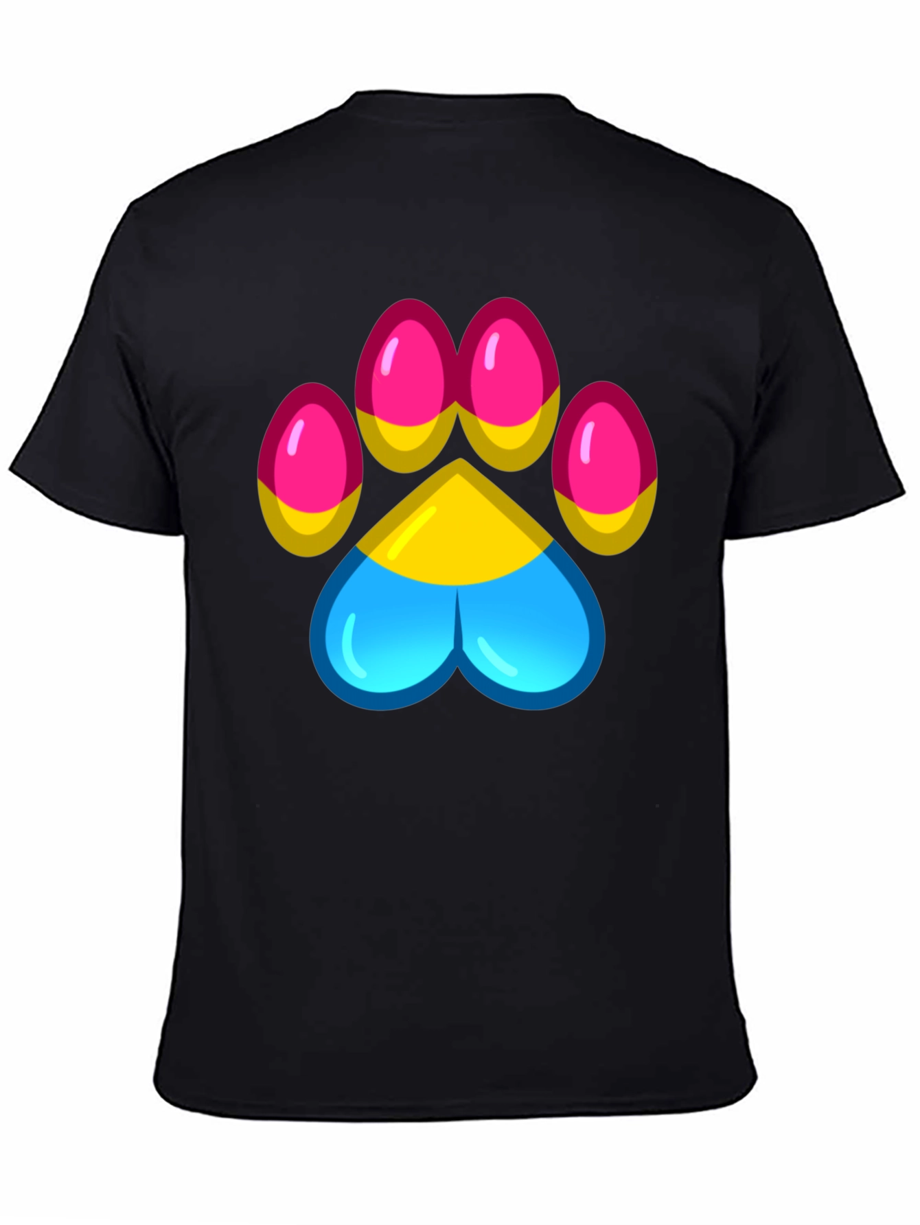 Pansexual Pride Paw Print T-Shirt