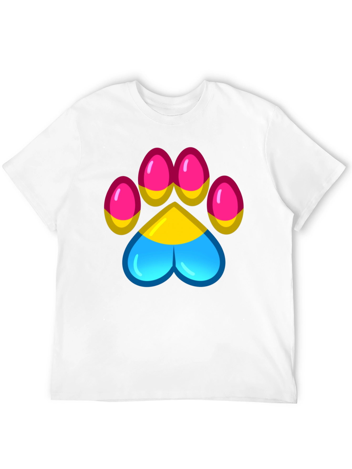 Pansexual Pride Paw Print T-Shirt