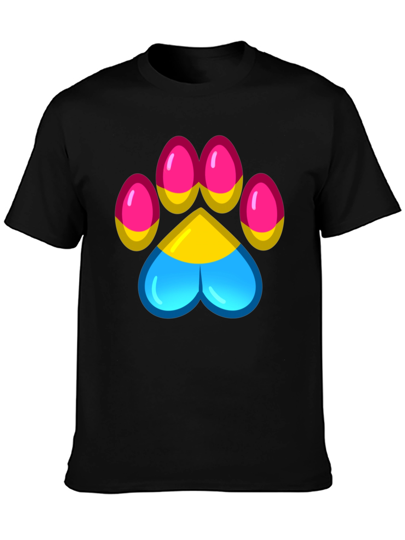 Pansexual Pride Paw Print T-Shirt
