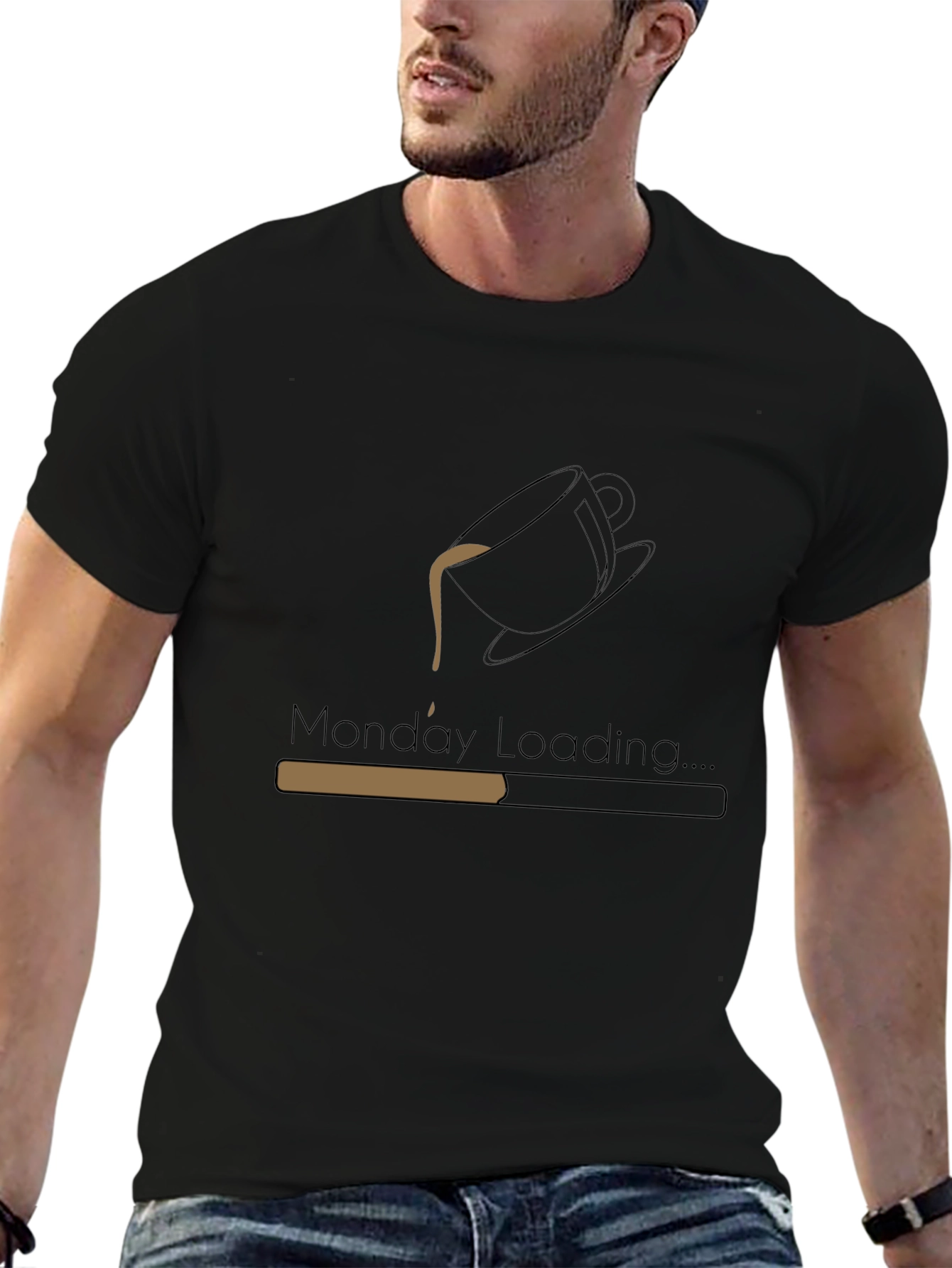 Monday Loading Coffee Graphic Tee - Black