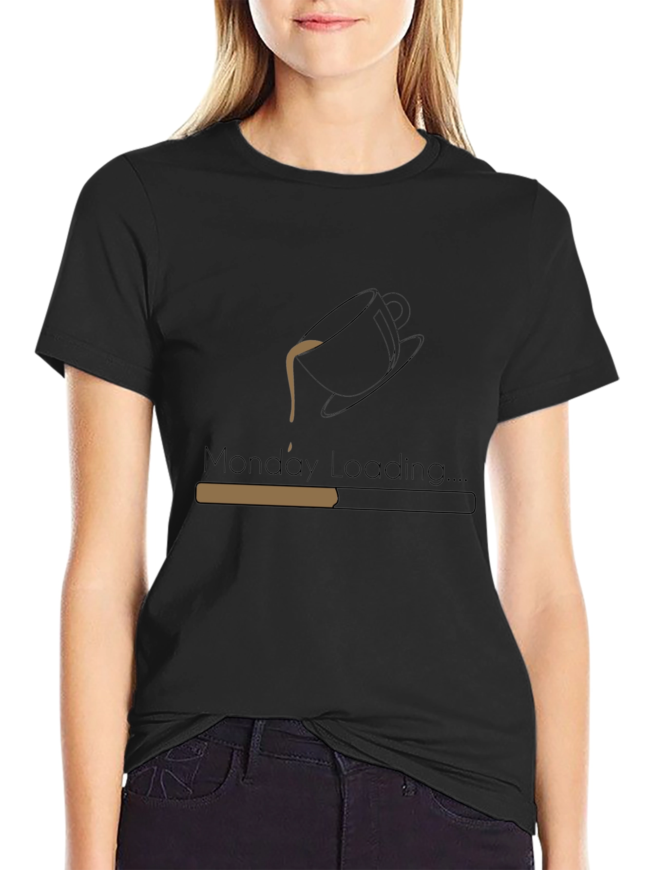 Monday Loading Coffee Graphic Tee - Black