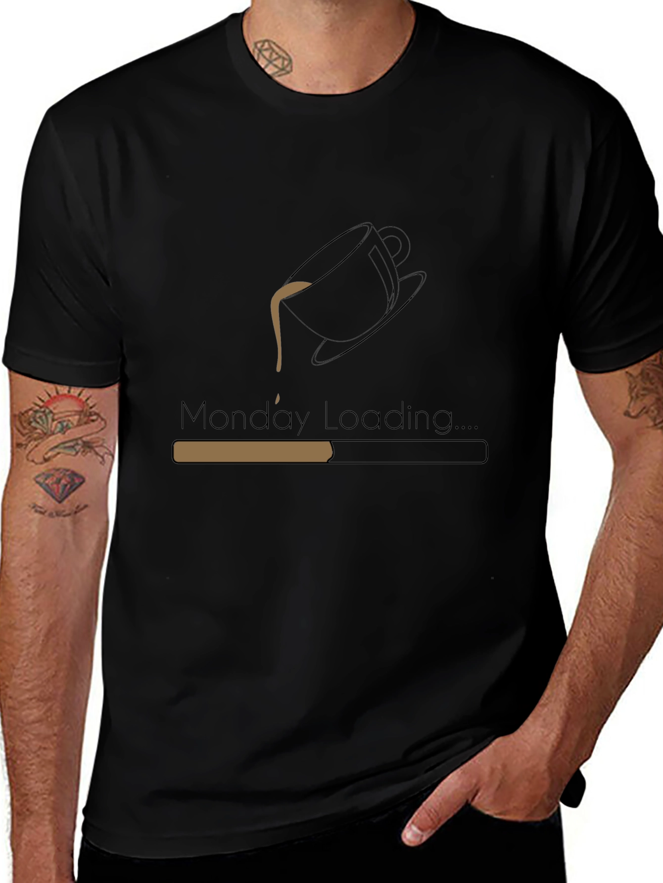Monday Loading Coffee Graphic Tee - Black