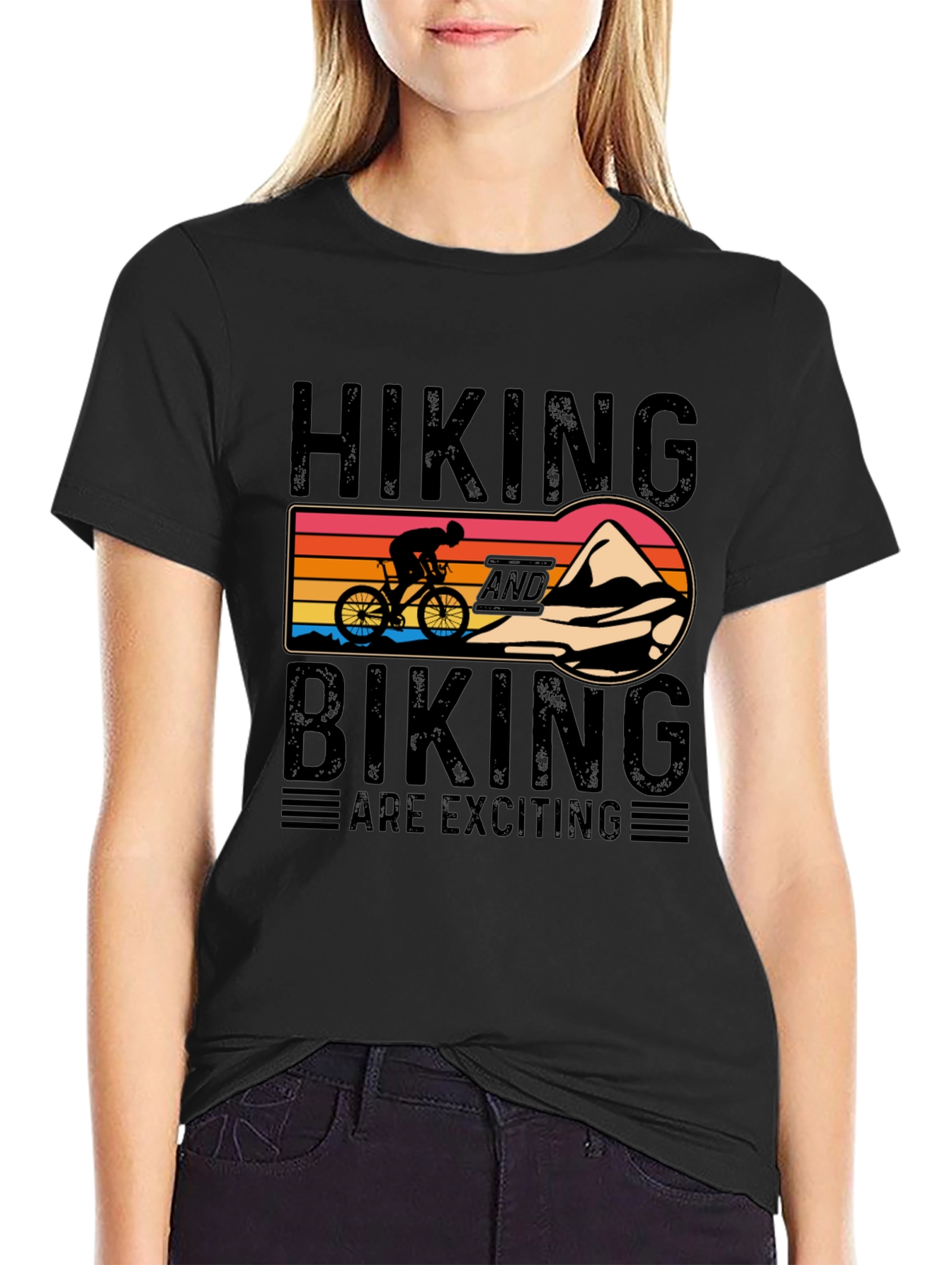 Hiking and Biking Are Exciting Graphic Tee