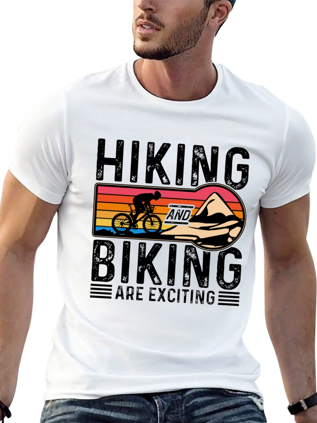 Hiking and Biking Are Exciting Graphic Tee