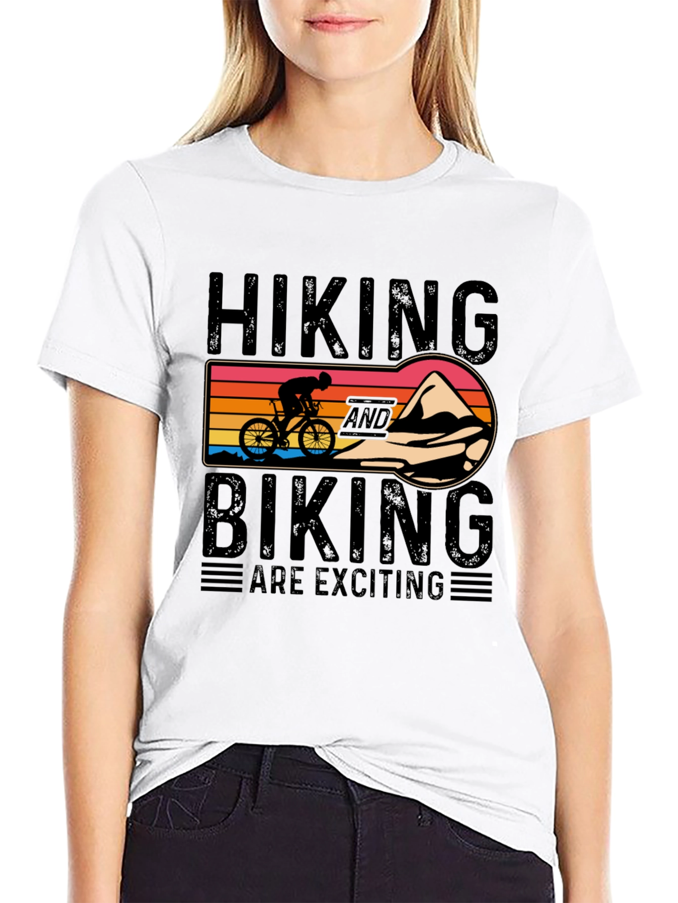 Hiking and Biking Are Exciting Graphic Tee