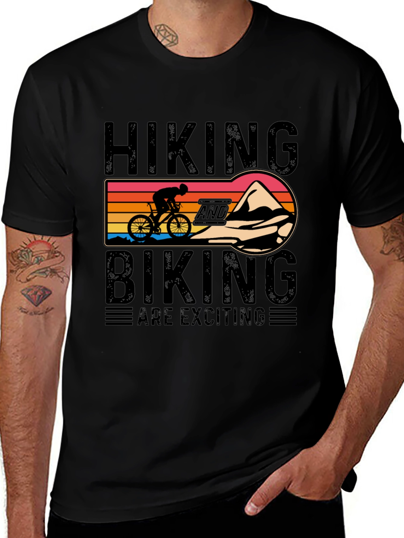 Hiking and Biking Are Exciting Graphic Tee