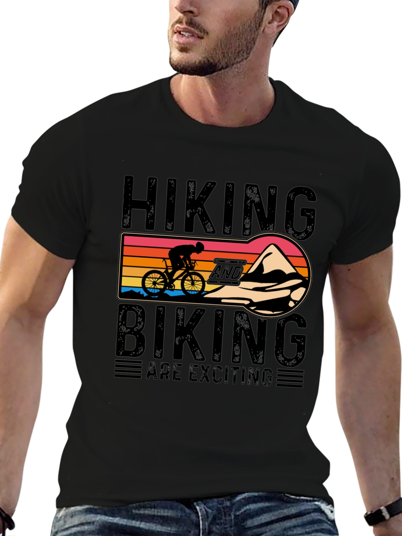 Hiking and Biking Are Exciting Graphic Tee