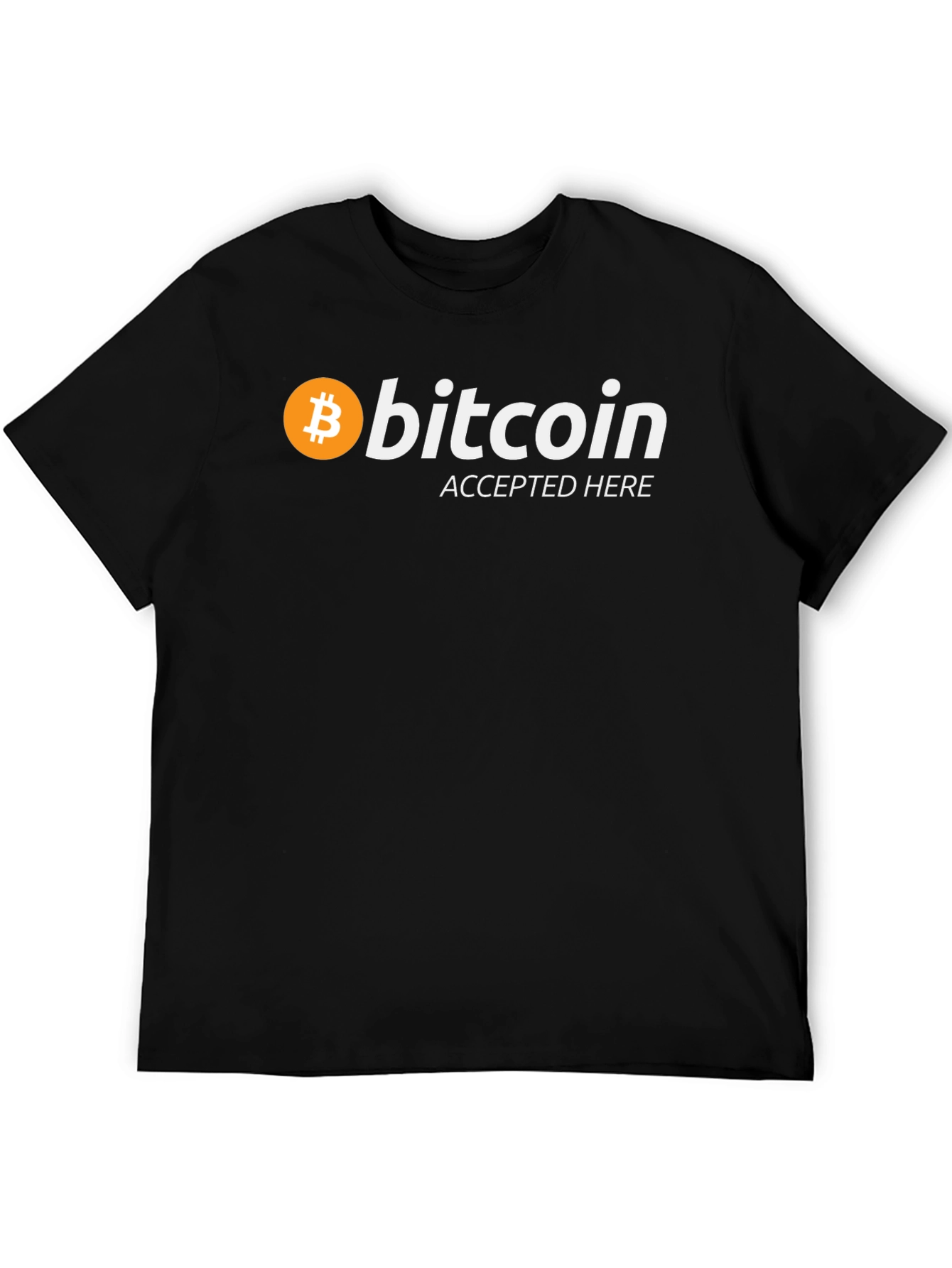 Bitcoin Accepted Here Black T-Shirt - Crypto Tee