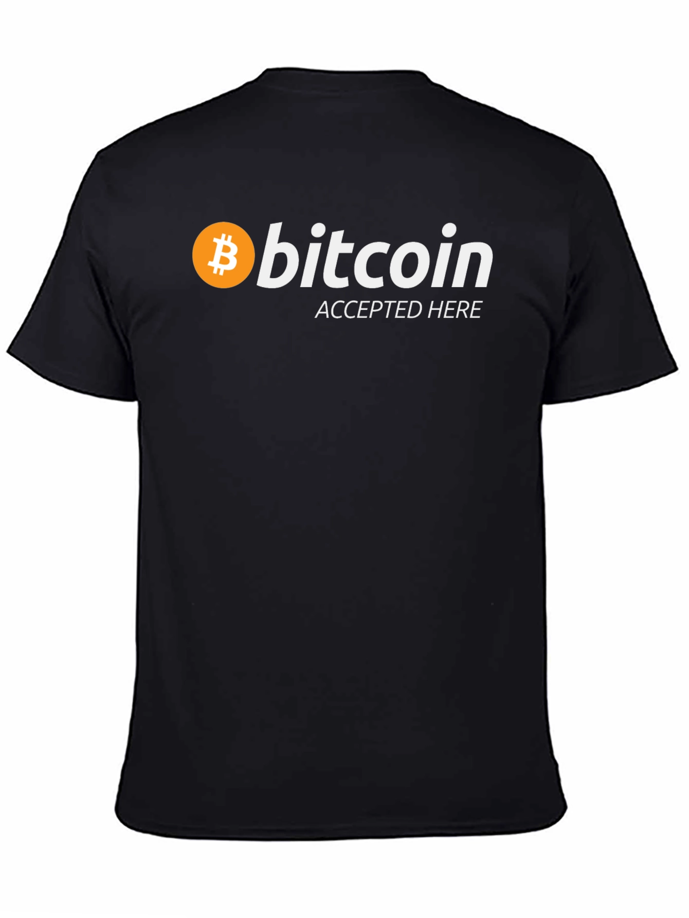Bitcoin Accepted Here Black T-Shirt - Crypto Tee