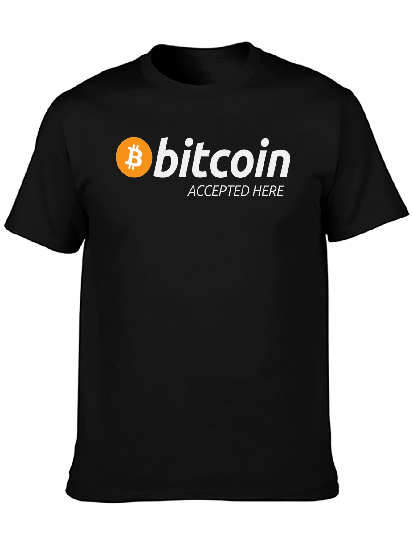 Bitcoin Accepted Here Black T-Shirt - Crypto Tee