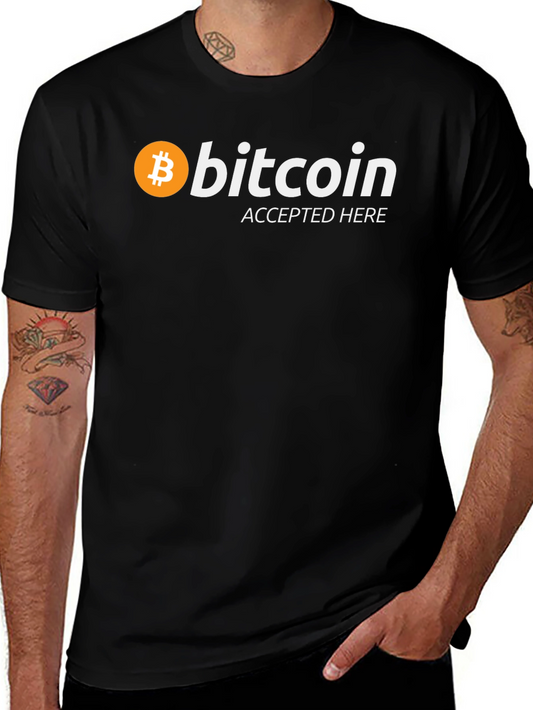 Bitcoin Accepted Here Black T-Shirt - Crypto Tee