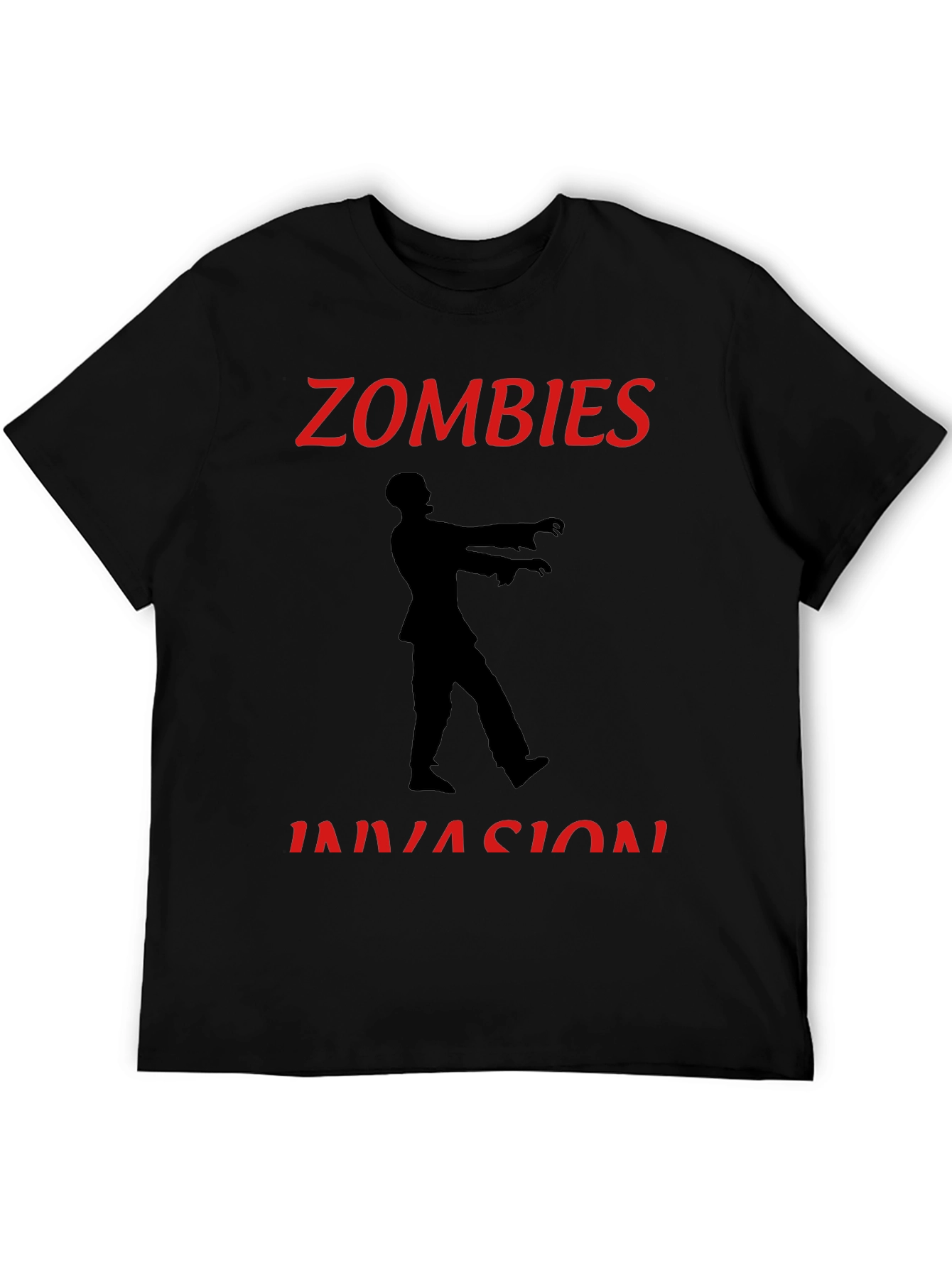 Zombie Invasion Graphic Tee - Black Crew Neck