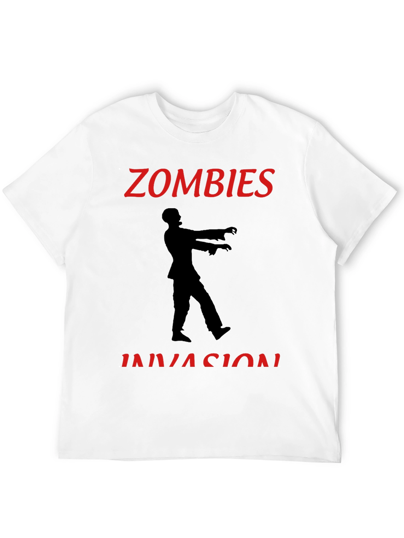 Zombie Invasion Graphic Tee - Black Crew Neck