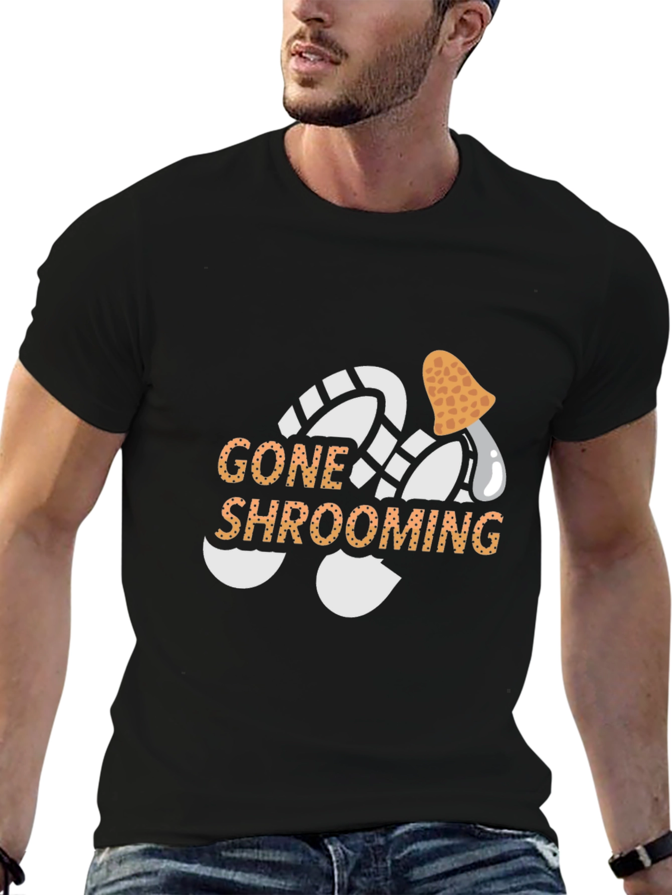 Gone Shrooming Graphic T-Shirt - Black
