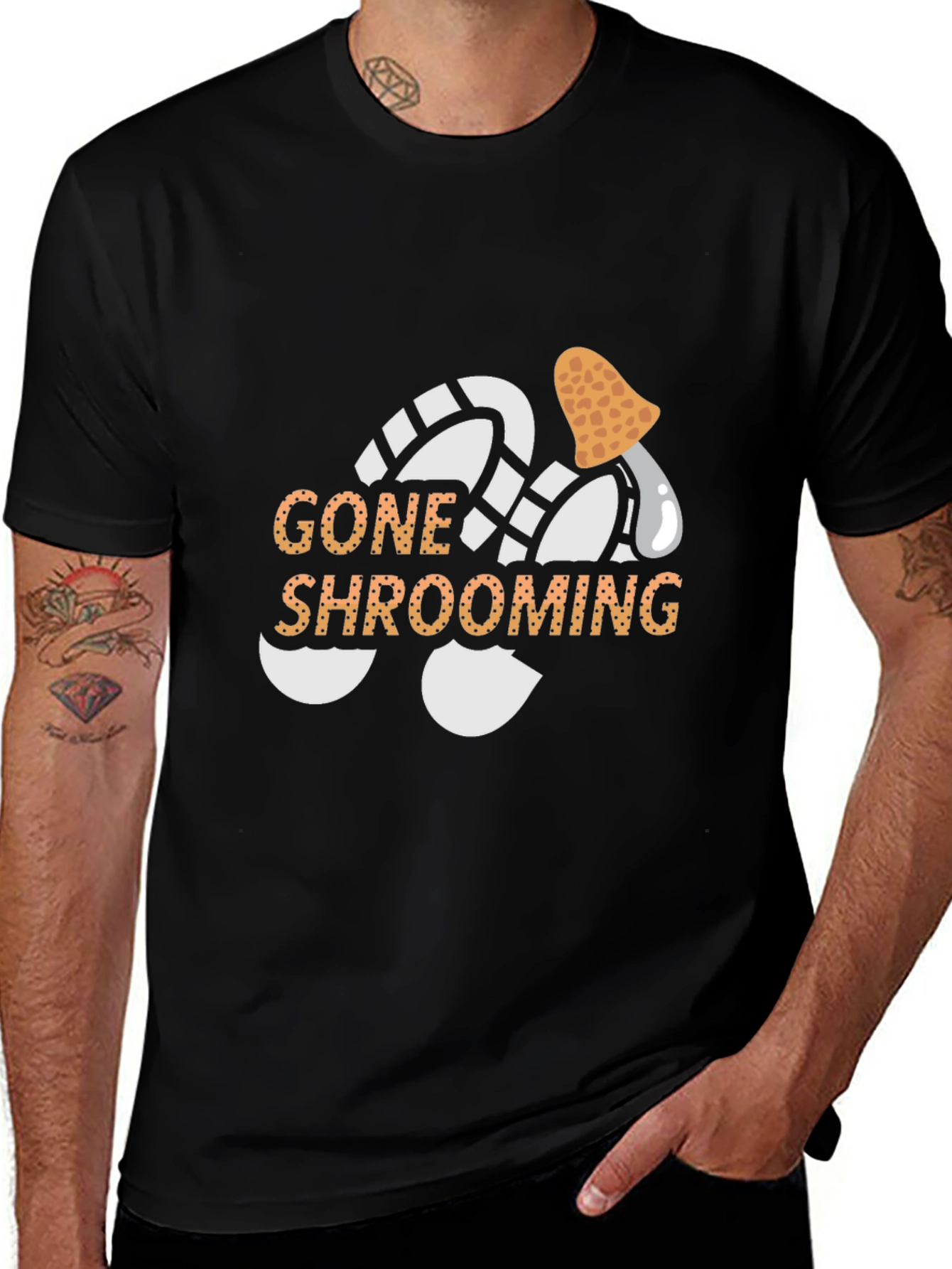 Gone Shrooming Graphic T-Shirt - Black