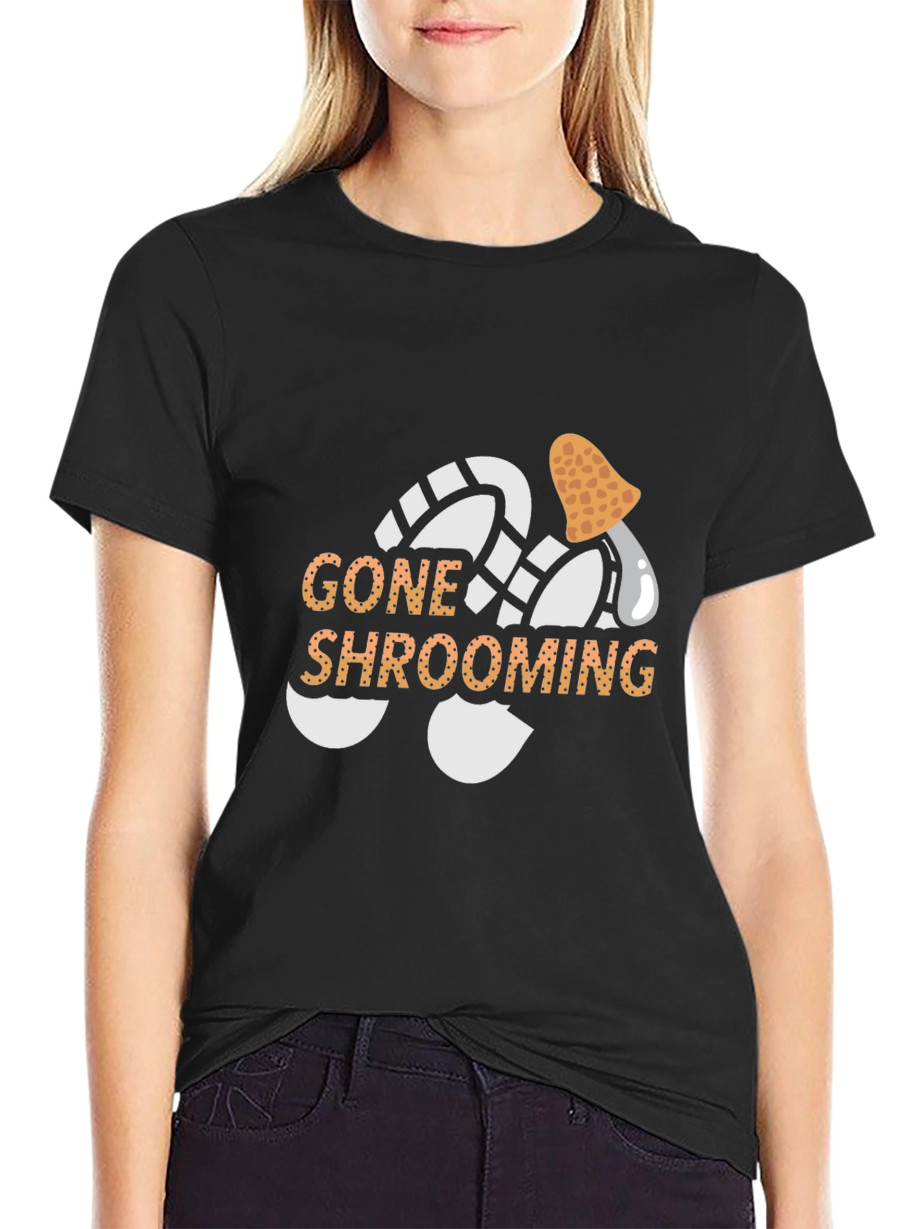 Gone Shrooming Graphic T-Shirt - Black