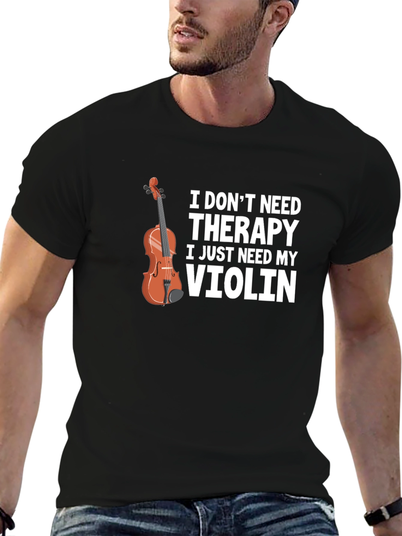 Therapy Violin Graphic Tee Shirt