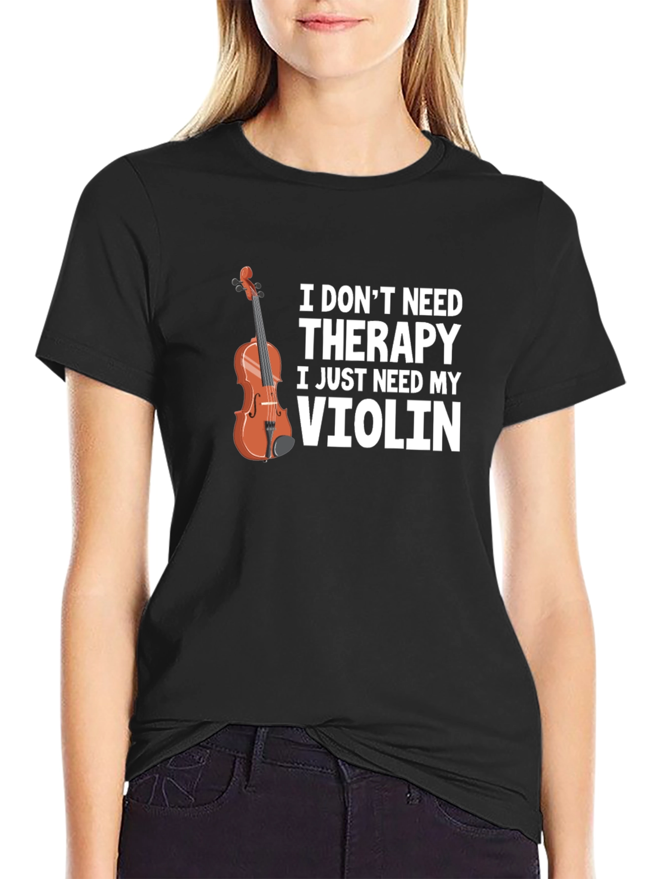 Therapy Violin Graphic Tee Shirt