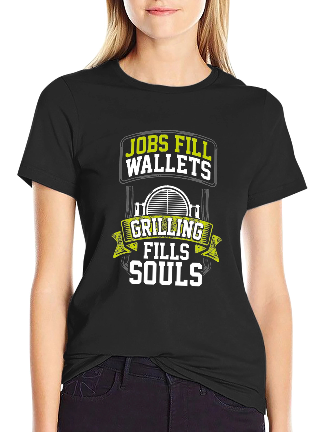Grilling Fills Souls Black T-Shirt