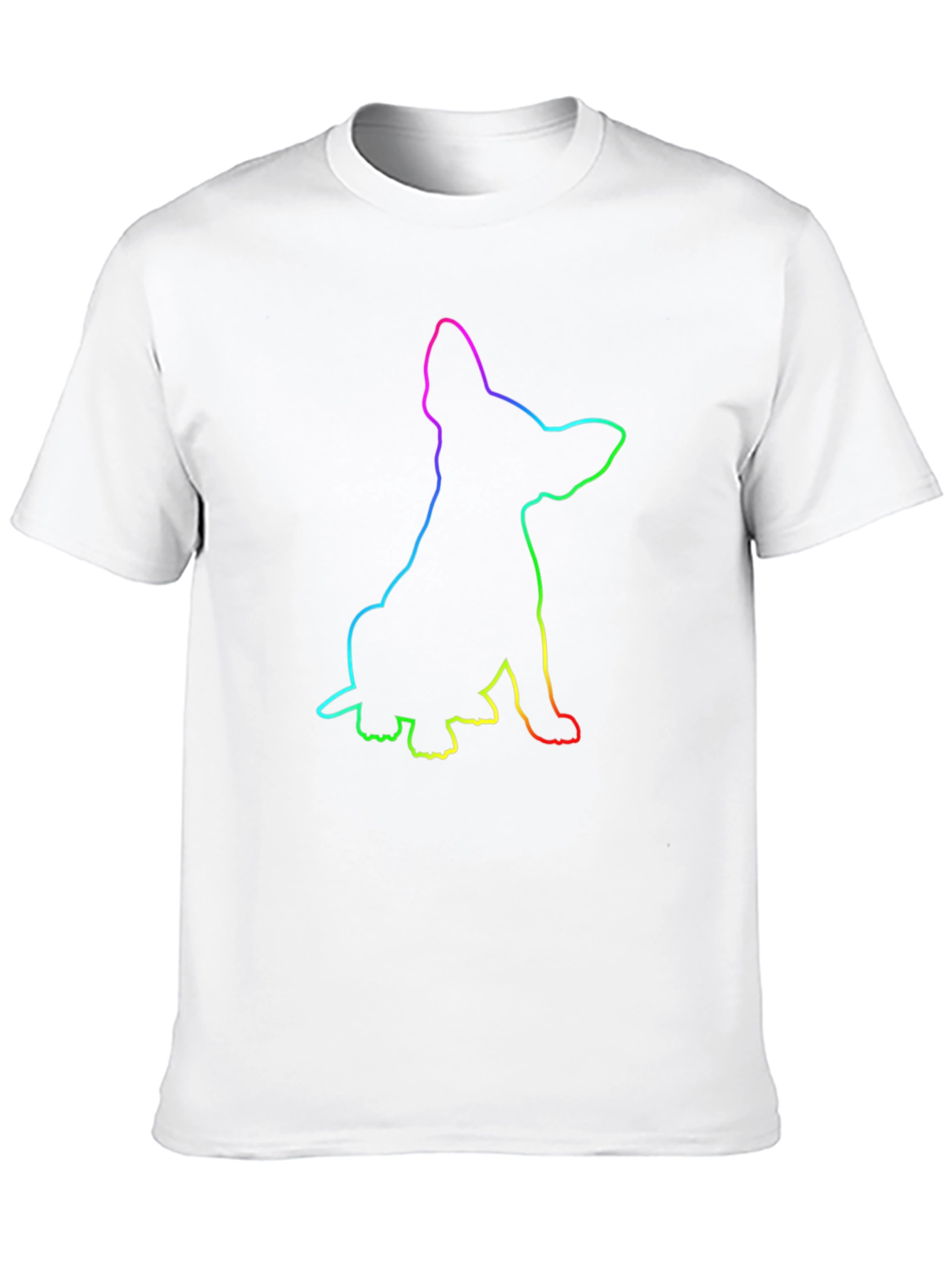 Rainbow Dog Outline Black T-Shirt