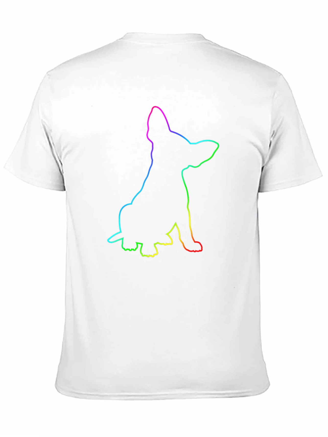 Rainbow Dog Outline Black T-Shirt