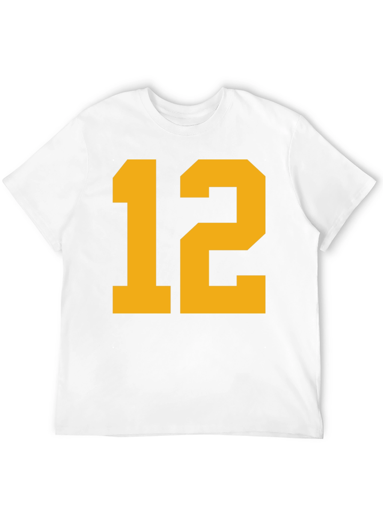 Black Tee with Bold Yellow Number 12